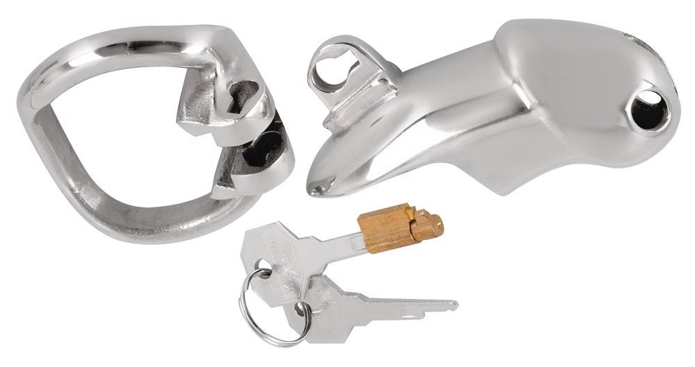 Cușcă pentru penis Fetish Collection din oțel cu încuietoare 8 cm