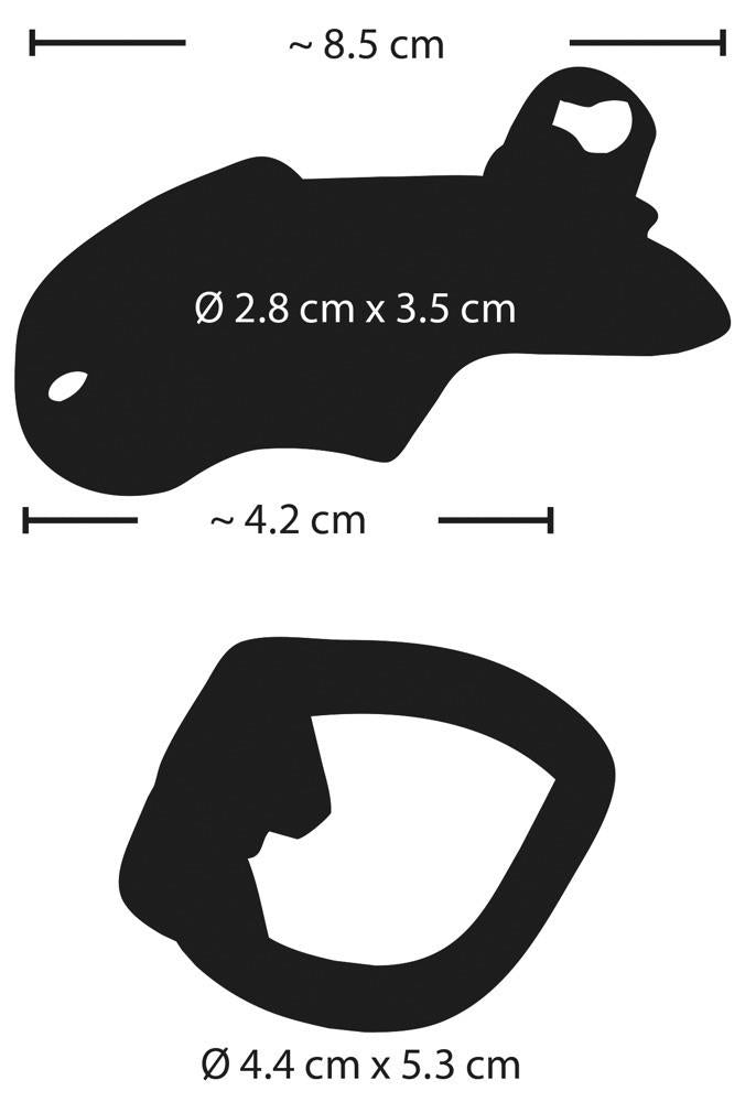 Cușcă pentru penis Fetish Collection din oțel cu încuietoare 8 cm