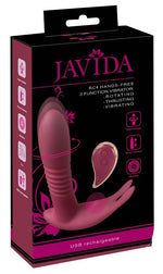 Vibrator din silicon Javida RC hands-free cu telecomandă USB