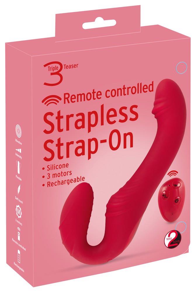 Sex oral fără curea You2Toys cu vibrații RC din silicon 19 cm