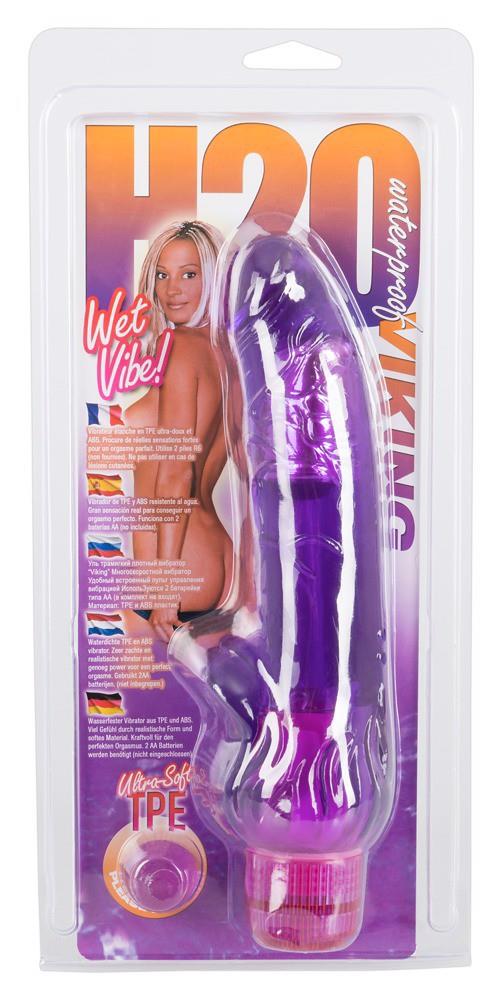 Vibrator cu gel H2O Viking Wet Vibe violet 23 cm