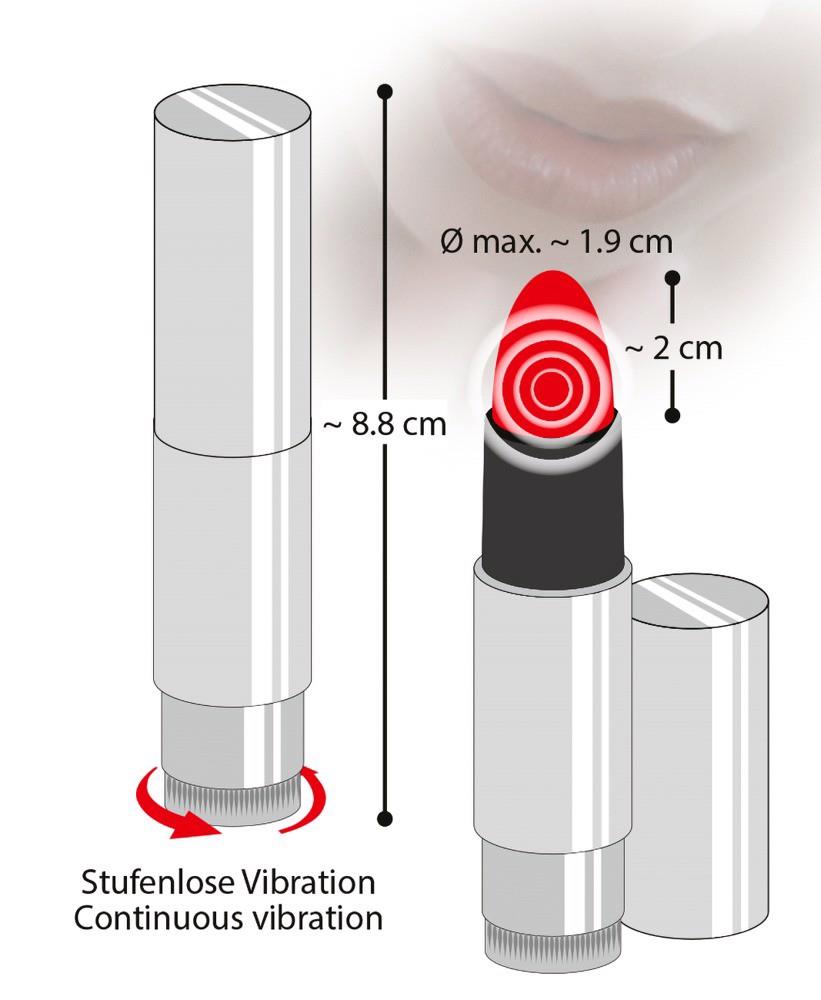 Vibrator ruj You2Toys roșu 8,7 cm