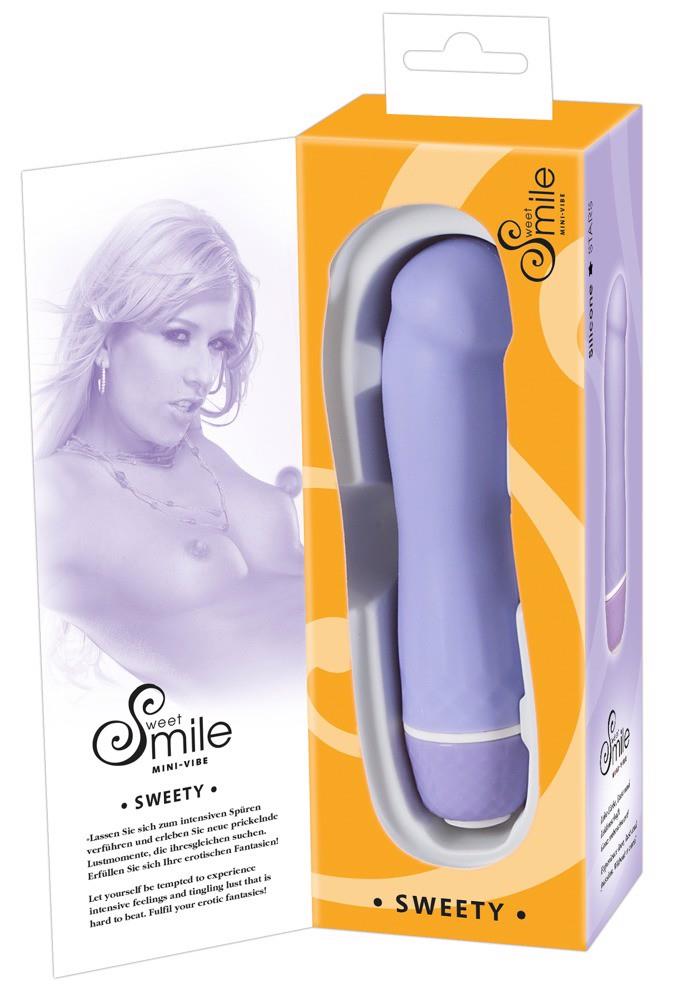 Vibrator mini Sweet Smile din silicon violet 12 cm