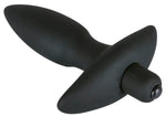 Plug anal vibrant Black Velvets, silicon negru, mic, 13 cm