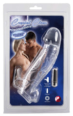 Extensor de penis transparent cu vibrații, 23 cm