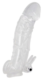 Extensor de penis transparent cu vibrații, 23 cm