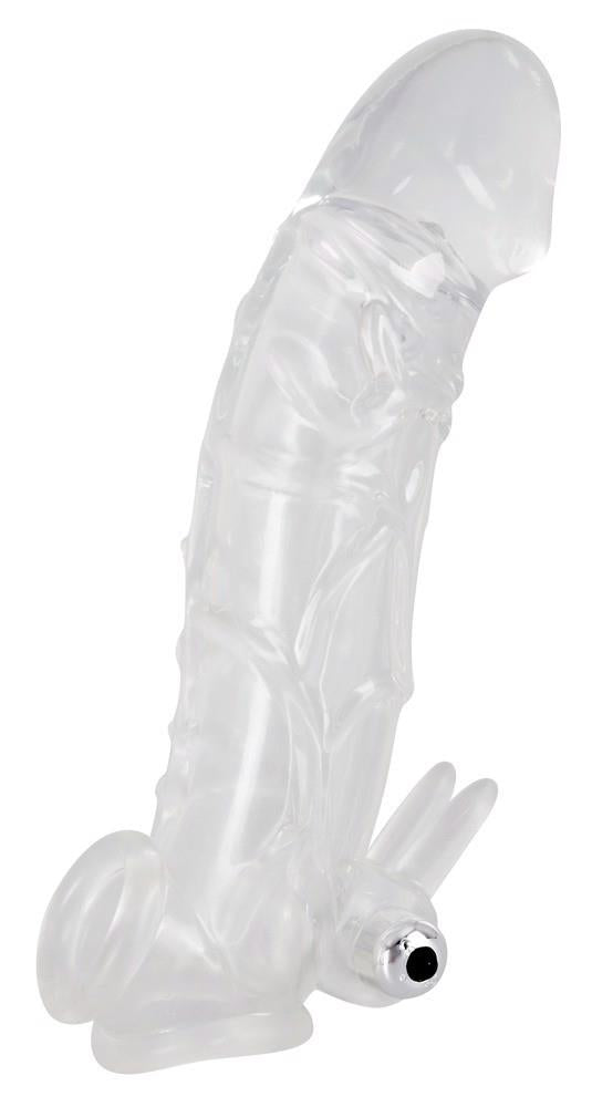 Extensor de penis transparent cu vibrații, 23 cm