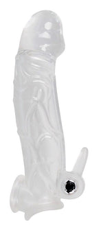 Extensor de penis transparent cu vibrații, 23 cm