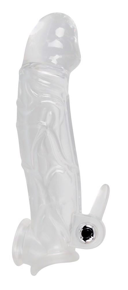 Extensor de penis transparent cu vibrații, 23 cm