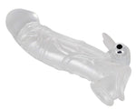 Extensor de penis transparent cu vibrații, 23 cm