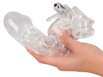 Extensor de penis transparent cu vibrații, 23 cm