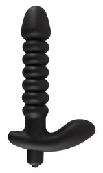 Vibrator anal din silicon Black Velvets, negru, 17 cm
