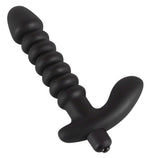 Vibrator anal din silicon Black Velvets, negru, 17 cm