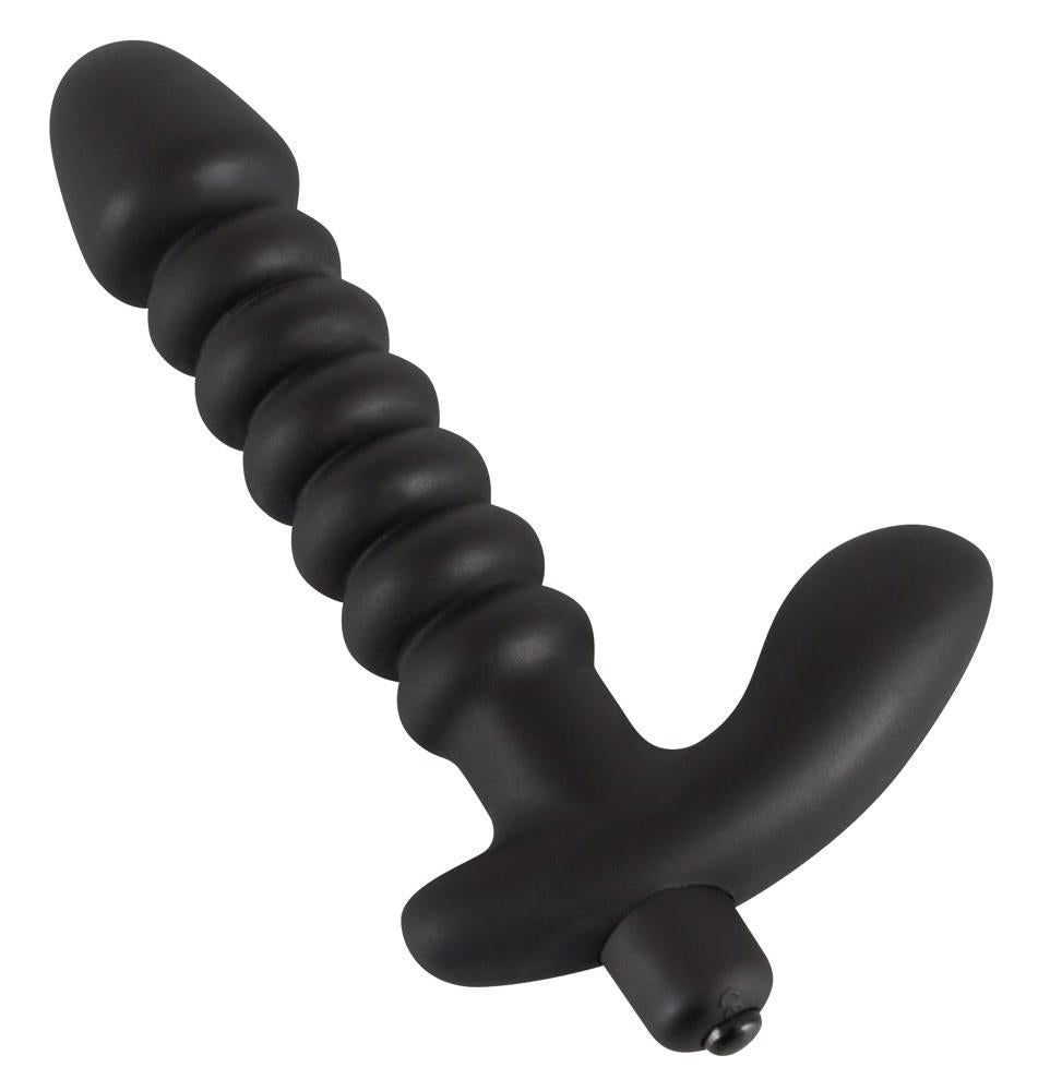 Vibrator anal din silicon Black Velvets, negru, 17 cm