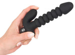 Vibrator anal din silicon Black Velvets, negru, 17 cm