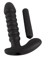 Vibrator anal din silicon Black Velvets, negru, 17 cm