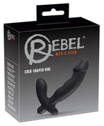Vibrator anal Rebel din silicon negru 15 cm