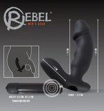 Vibrator anal Rebel din silicon negru 15 cm
