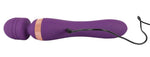 Vibrator dublu masaj Javida silicon violet USB 22 cm