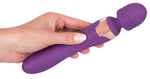 Vibrator dublu masaj Javida silicon violet USB 22 cm