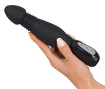 Vibrator anal You2Toys cu șoc, silicon negru, 23,5 cm