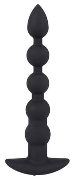 Lanț anal vibrant cu bile USB din silicon Black Velvets, 21 cm