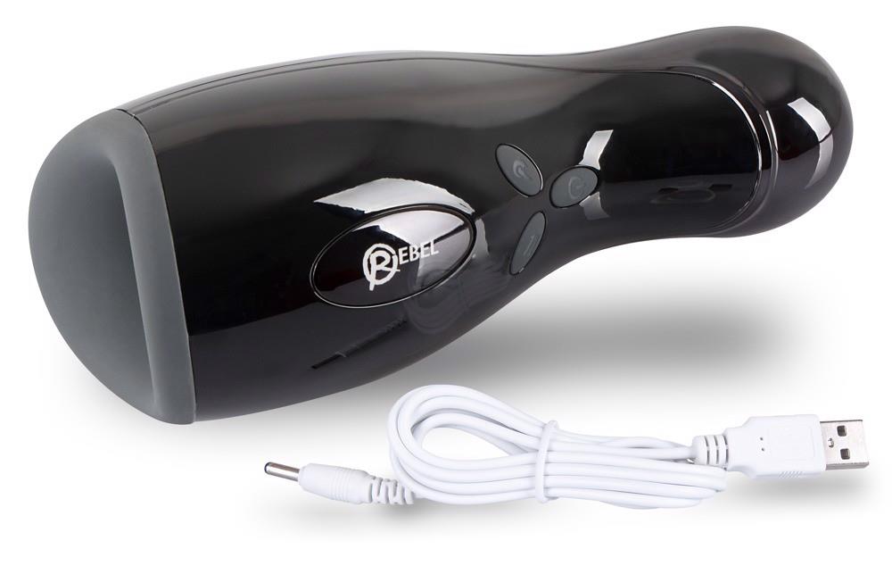 Masturbator Rebel cu 3 funcții de vibrație și încălzire, 20 cm, USB
