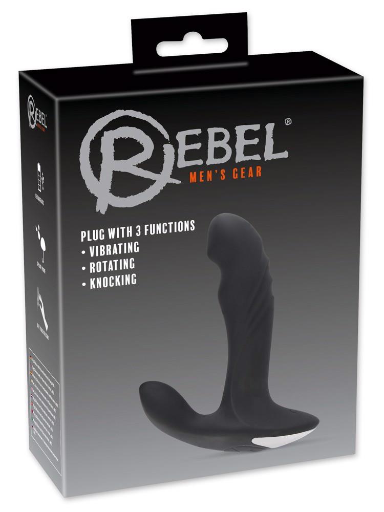 Masaj prostată Rebel cu 3 funcții din silicon, USB, 17 cm