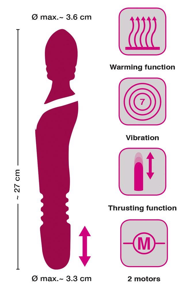 Vibrator Javida Warming Thrust 27cm USB