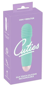Mini vibrator din silicon Cuties verde USB 12,5 cm