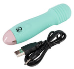 Mini vibrator din silicon Cuties verde USB 12,5 cm