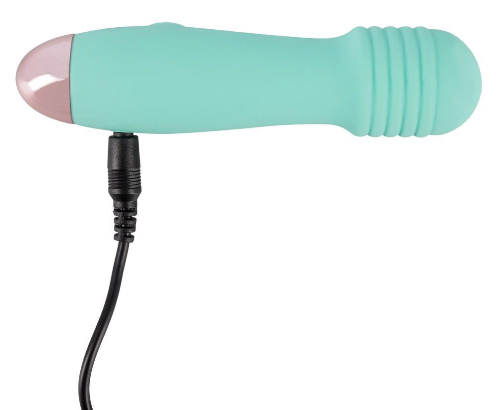 Mini vibrator din silicon Cuties verde USB 12,5 cm