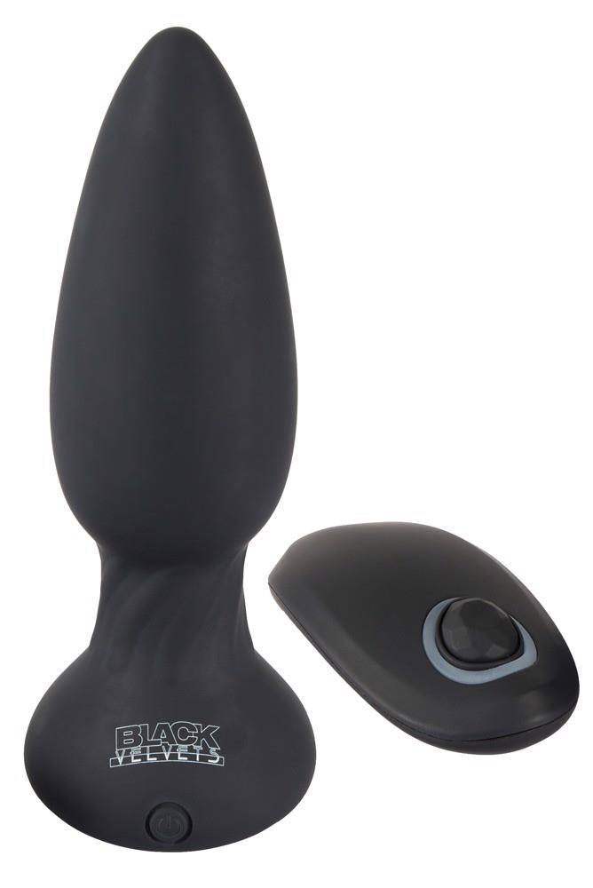 Plug anal rotativ Black Velvets cu telecomandă USB 14 cm