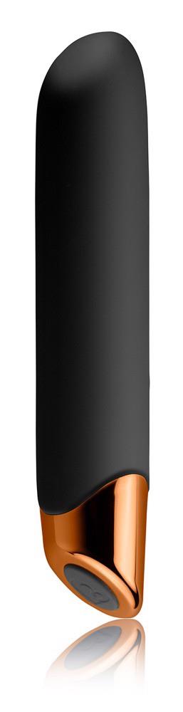 Vibrator Chaiamo Rocks Off din silicon, negru, 10 moduri, USB, 16 cm