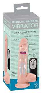 Vibrator realist din silicon medical cu împingere 21 cm