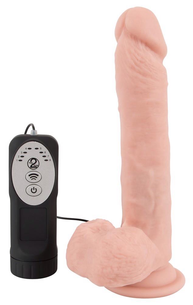Vibrator realist din silicon medical cu împingere 21 cm