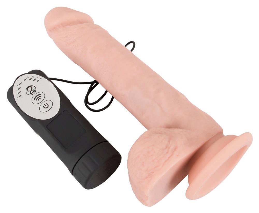 Vibrator realist din silicon medical cu împingere 21 cm