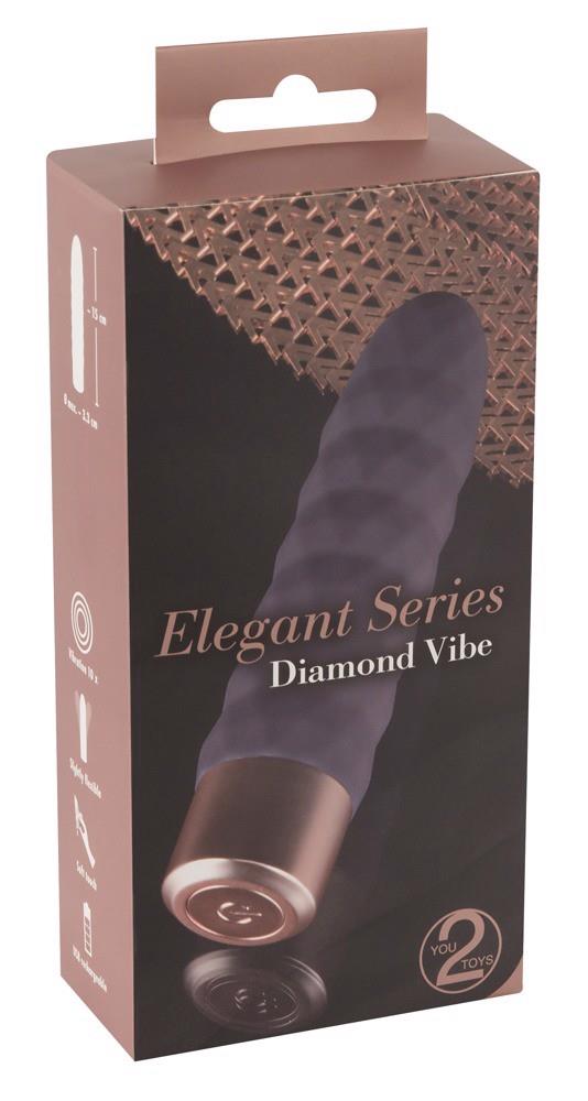 Vibrator Diamond Vibe cu valuri din silicon, USB, 15 cm