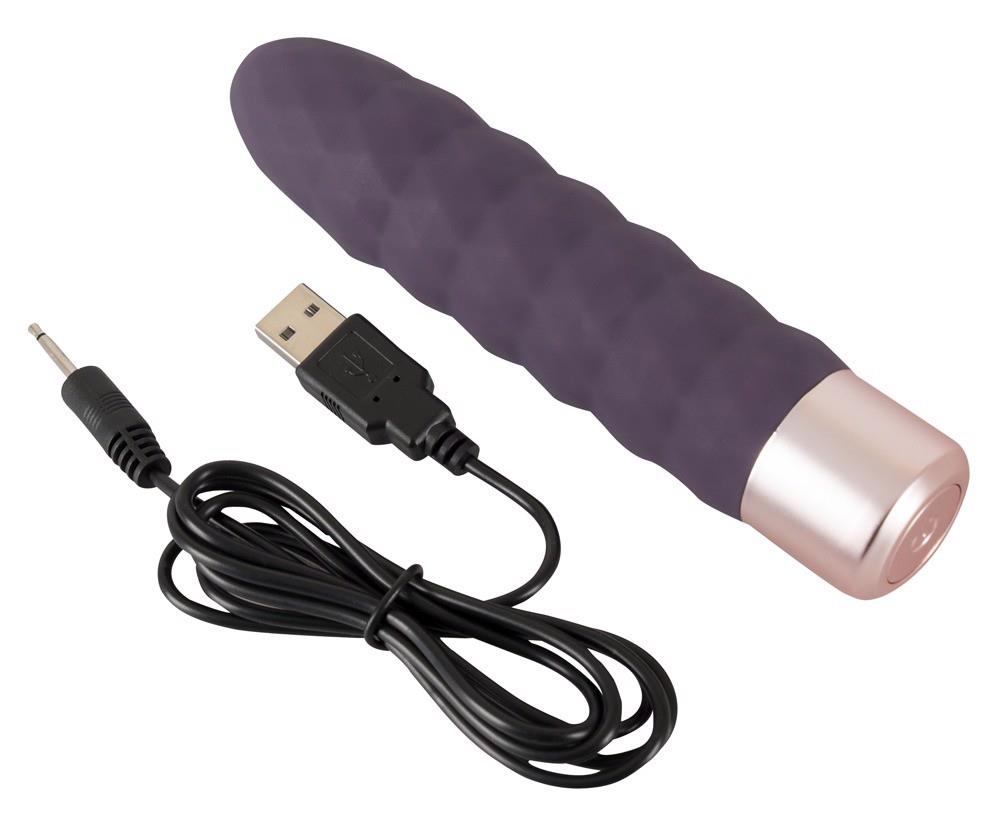 Vibrator Diamond Vibe cu valuri din silicon, USB, 15 cm