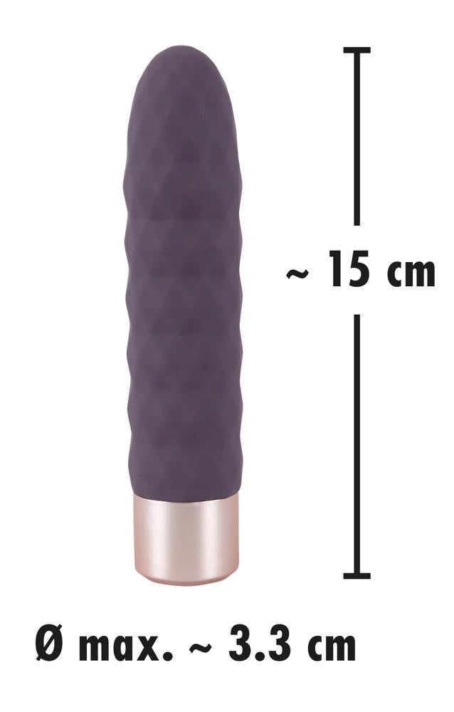 Vibrator Diamond Vibe cu valuri din silicon, USB, 15 cm