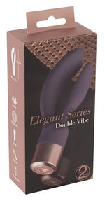 Vibrator USB cu iepuraș dublu din silicon, serie Elegant, 15,2 cm