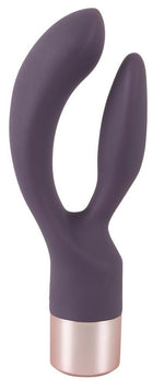 Vibrator USB cu iepuraș dublu din silicon, serie Elegant, 15,2 cm