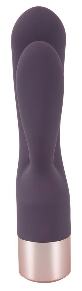 Vibrator USB cu iepuraș dublu din silicon, serie Elegant, 15,2 cm