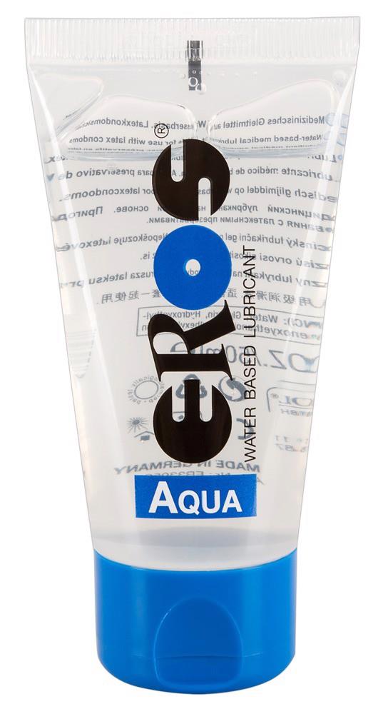 Gel lubrifiant pe bază de apă Eros Aqua, fără parfum, 50 ml