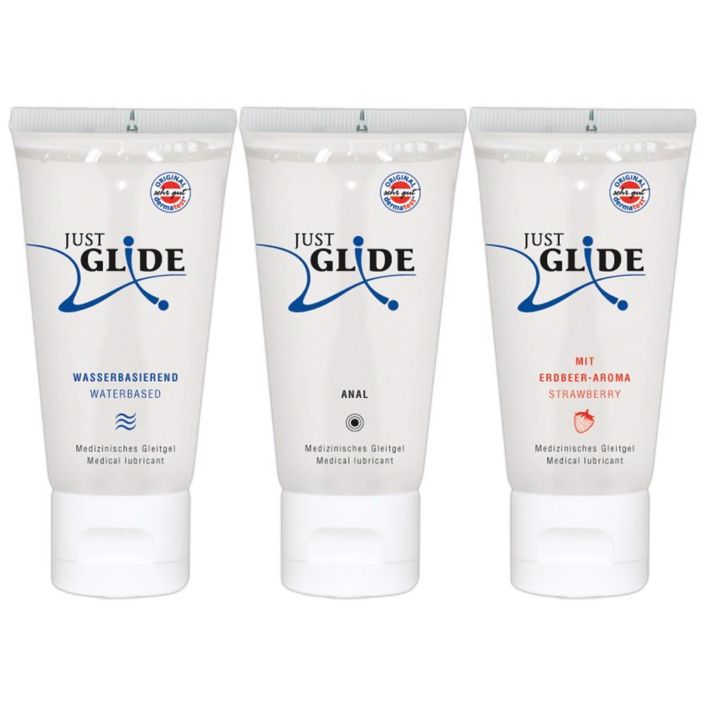 Set lubrifiant anal Just Glide pe bază de apă 3x50ml