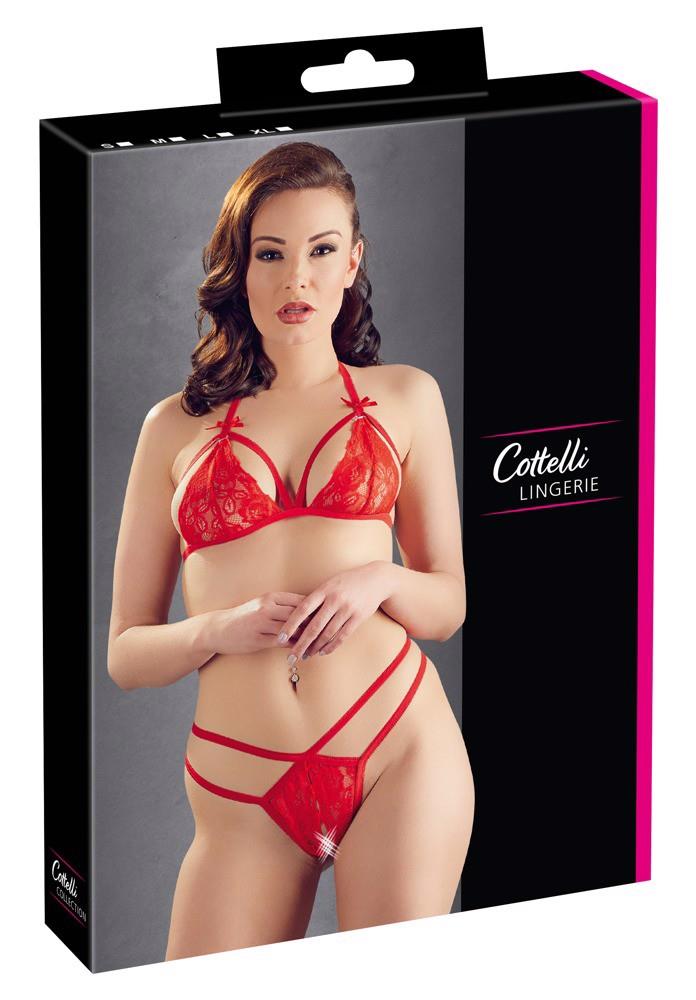 Set lenjerie intimă Cottelli LINGERIE din dantelă roșu, mărimea L
