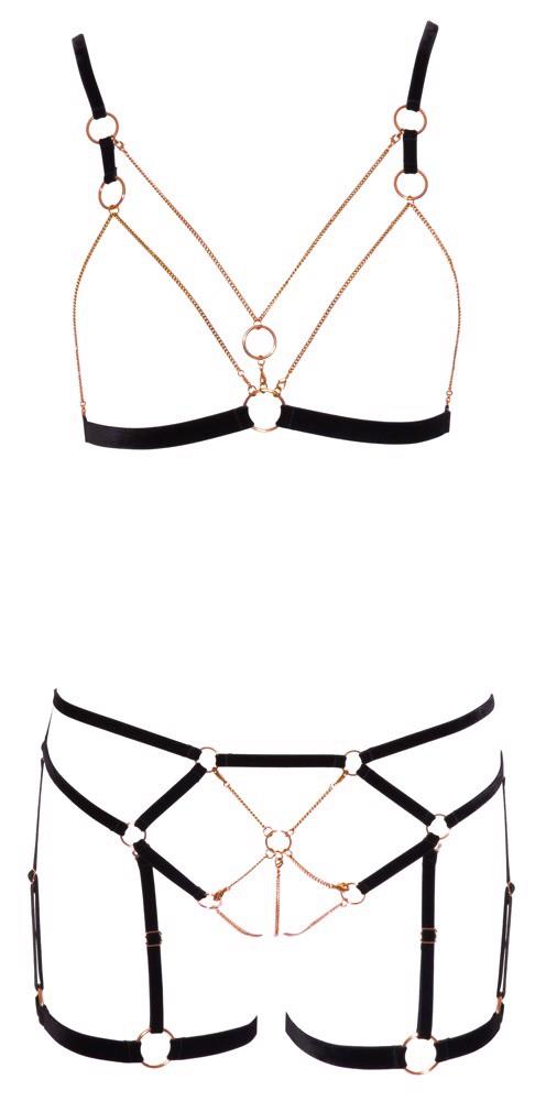 Set de lenjerie intimă Cottelli Lingerie Glamour S cu lanțuri