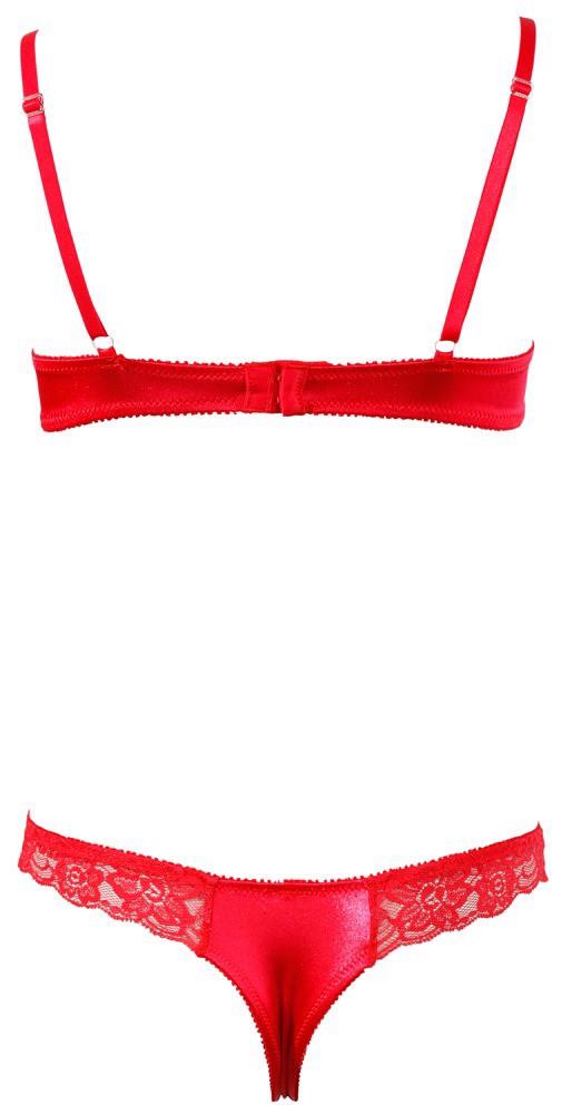 Set lenjerie intimă Cottelli cu cupă jumătate, roșu 85B