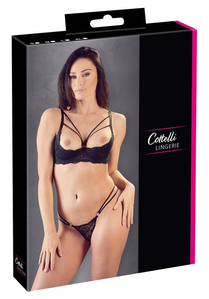Sutien Cottelli LINGERIE din dantelă cu fermoar negru 75B