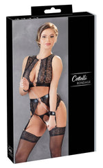 Set de top bondage Cottelli cu aspect ud și cătușe M